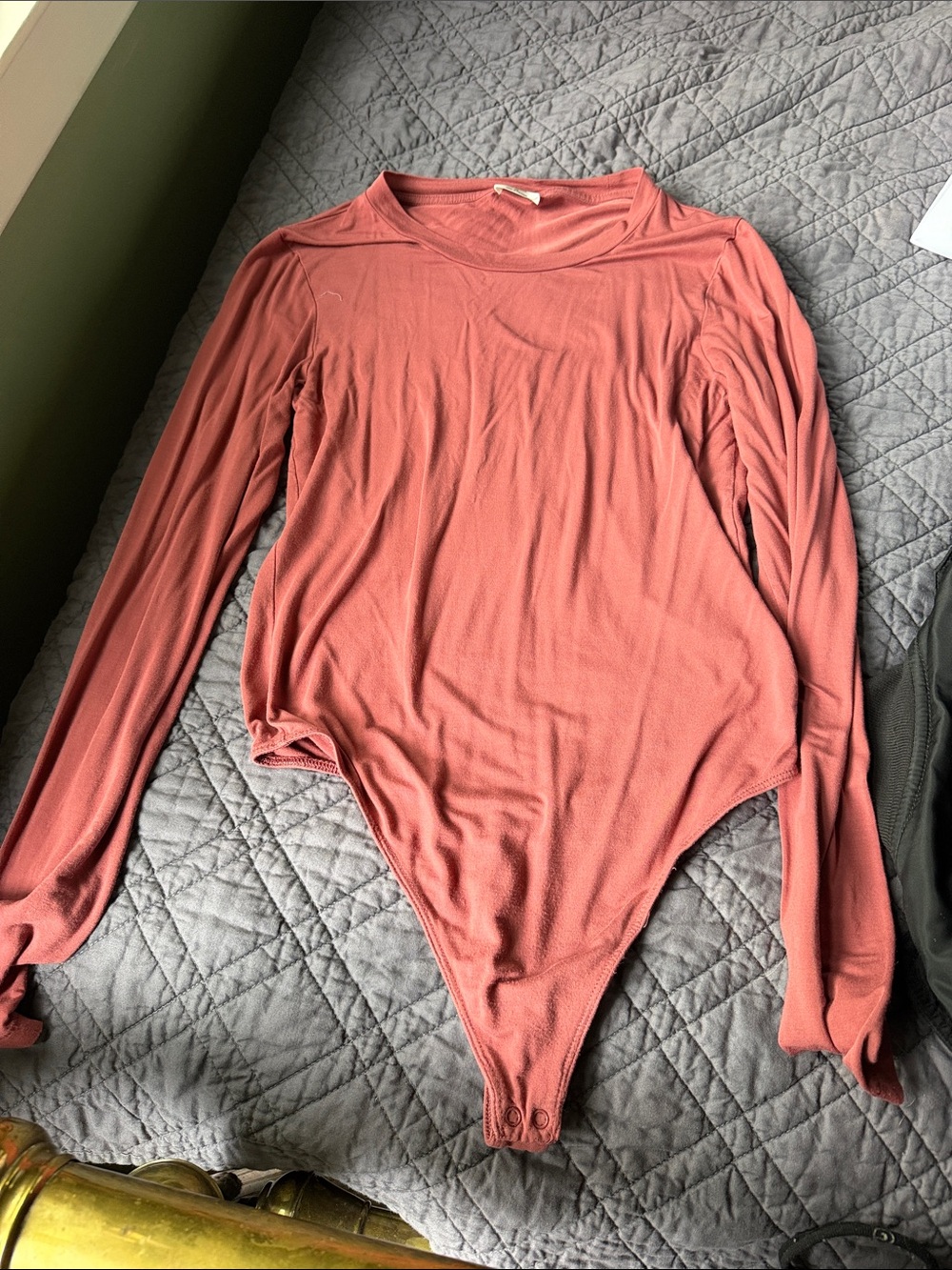 WILFRED Long Sleeve Bodysuit in Dusty Rose/sienna